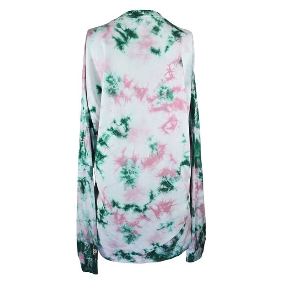 Victoria Secret Pink Green Pink Side Ruching Long Sleeve Women's Top XL NWT - Picture 3 of 5